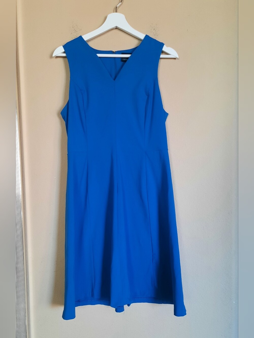 Cynthia Rowley Sleeveless V-Neck A-Line Dress in Bright Blue